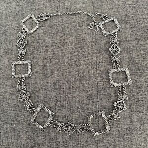 St John vintage Silver chain belt with stones